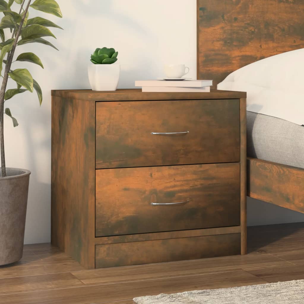 Bedside Cabinet Smoked Oak 40x30x40 cm Engineered Wood