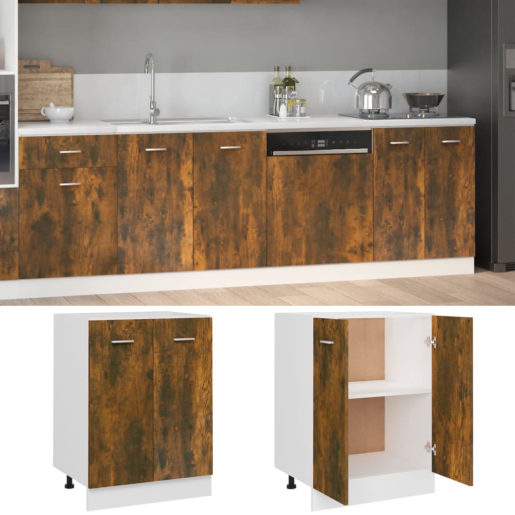 Bottom Cabinet Lyon Smoked Oak 60x46x81.5 cm Engineered Wood