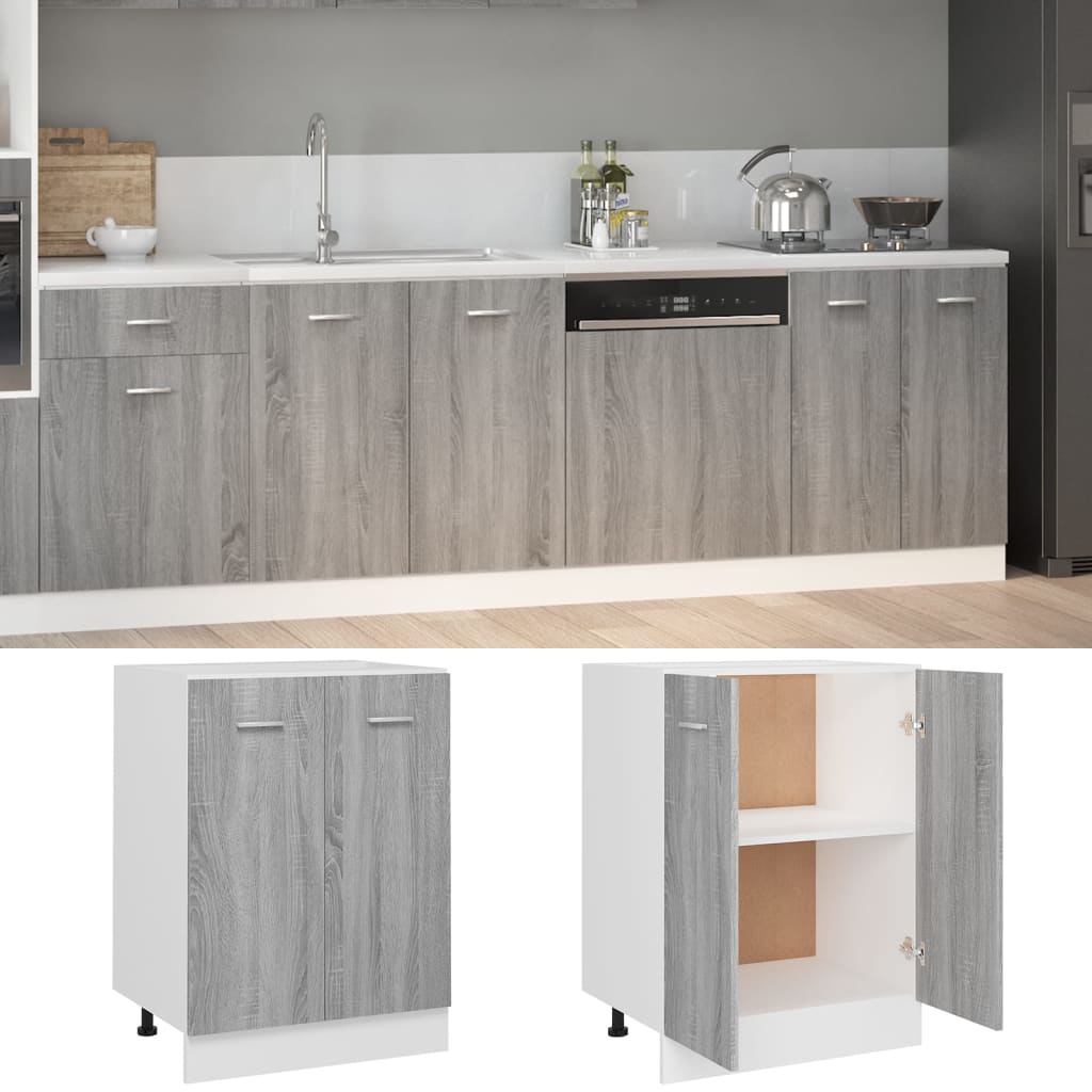 Bottom Cabinet Lyon Grey Sonoma 60x46x81.5 cm Engineered Wood