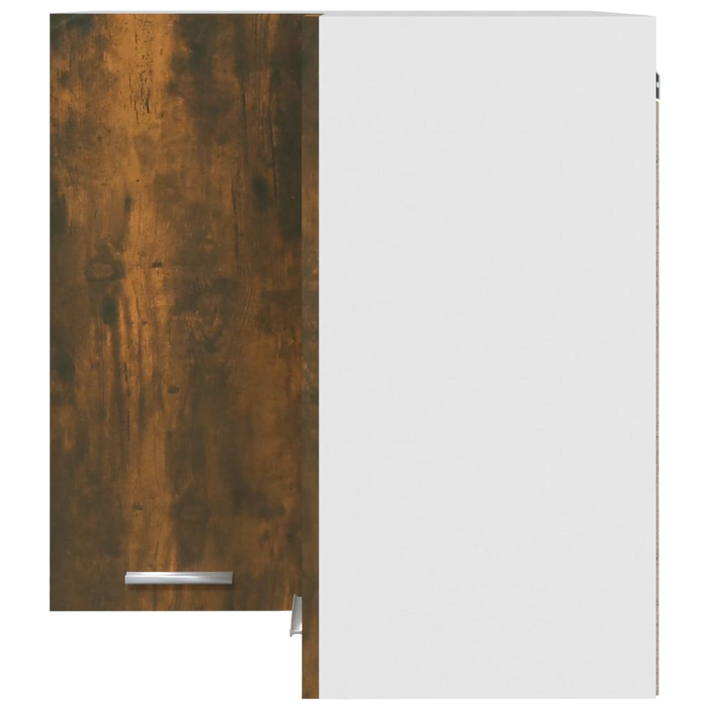 Hanging Corner Cabinet Lyon Smoked Oak 57x57x60 cm Engineered Wood