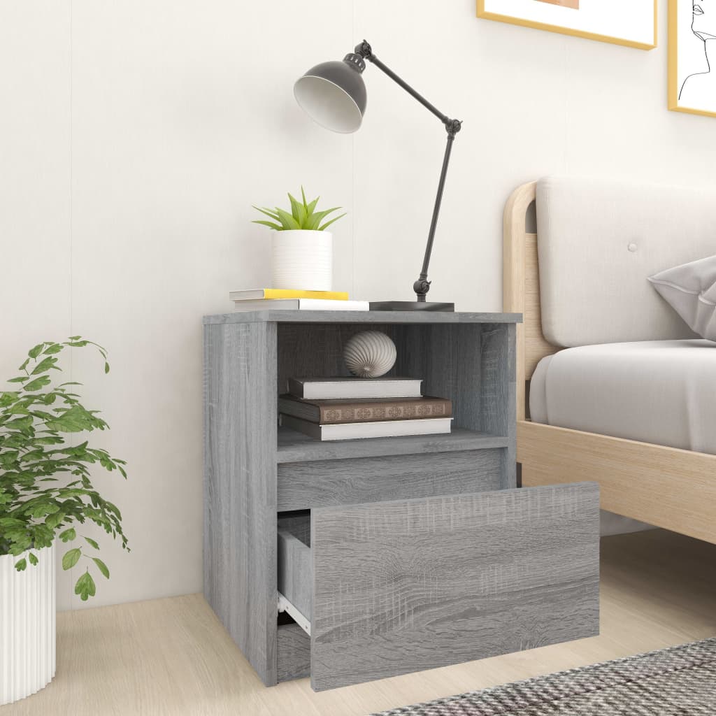 Bedside Cabinet Grey Sonoma 40x40x50 cm Engineered Wood