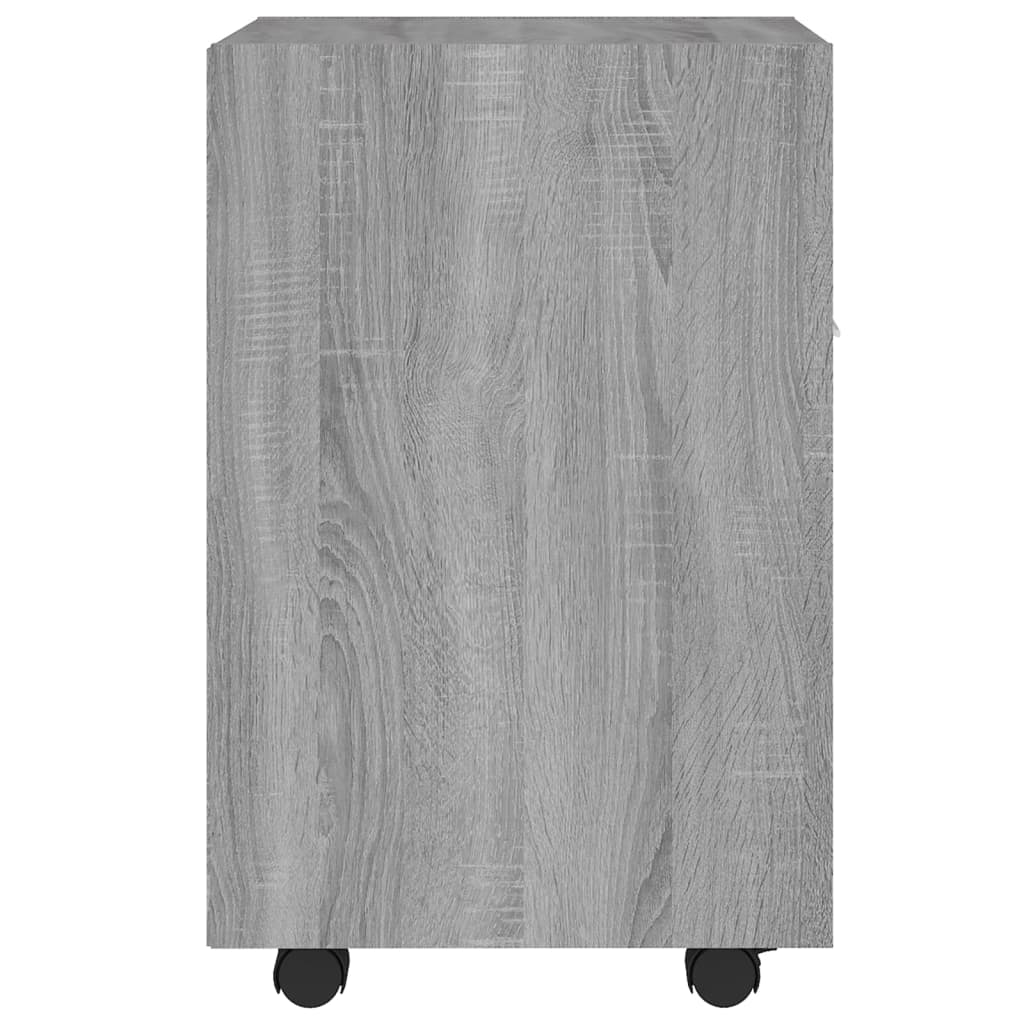 Side Cabinet with Wheels Grey Sonoma 33x38x60 cm Engineered Wood