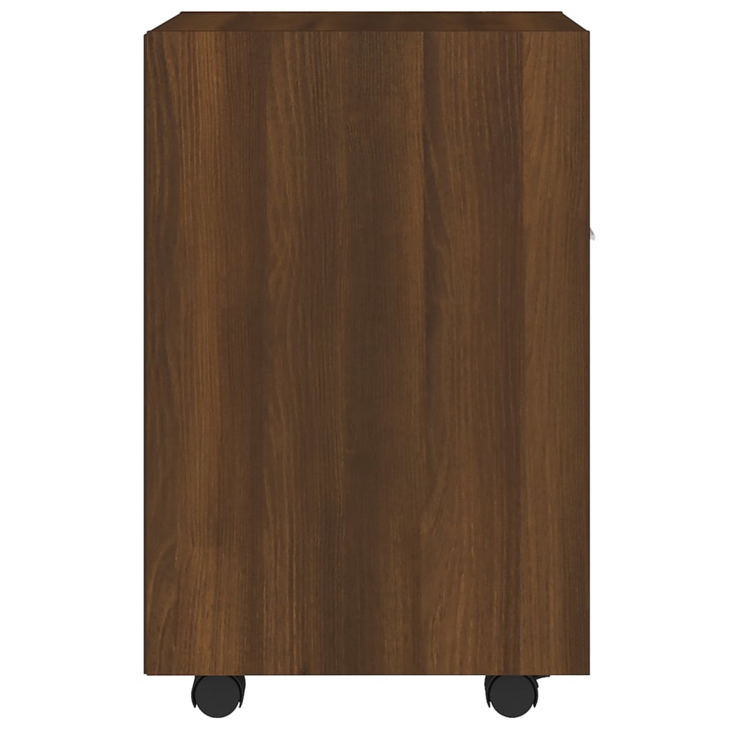 Side Cabinet with Wheels Brown Oak 33x38x60 cm Engineered Wood