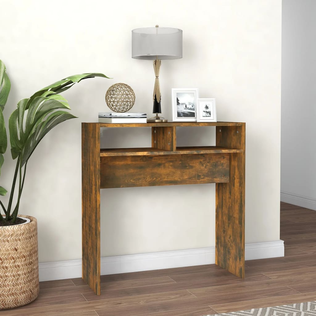 Console Table Smoked Oak 78x30x80 cm Engineered Wood
