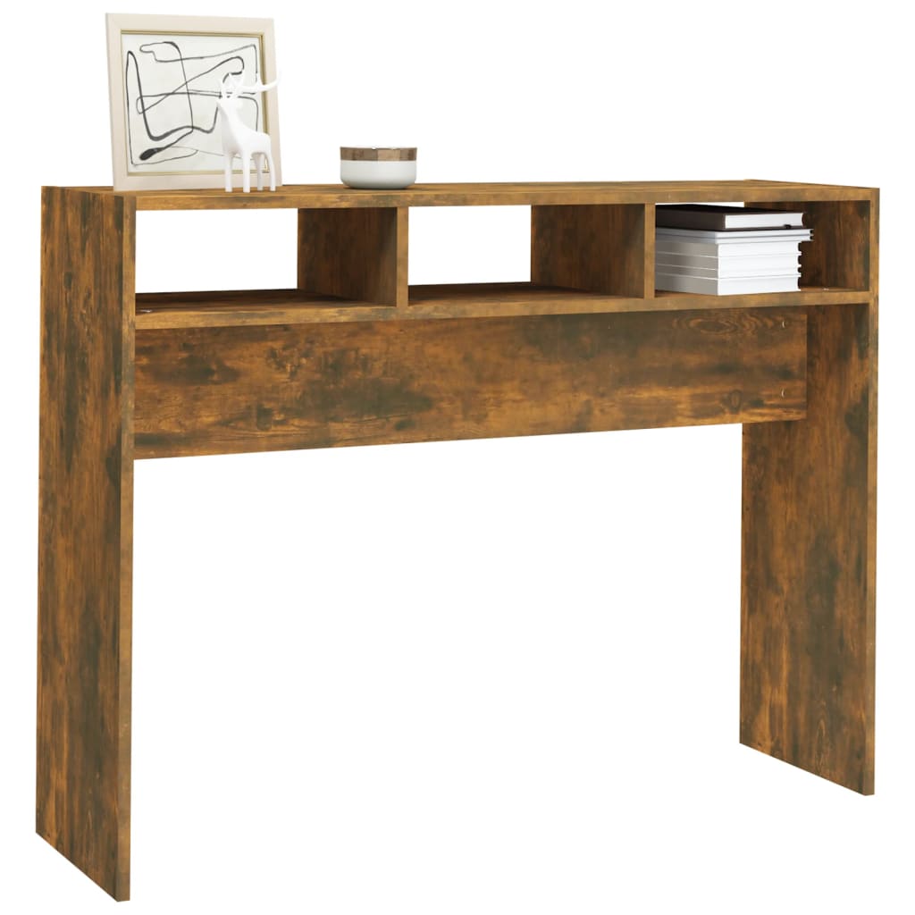 Console Table Smoked Oak 105x30x80 cm Engineered Wood