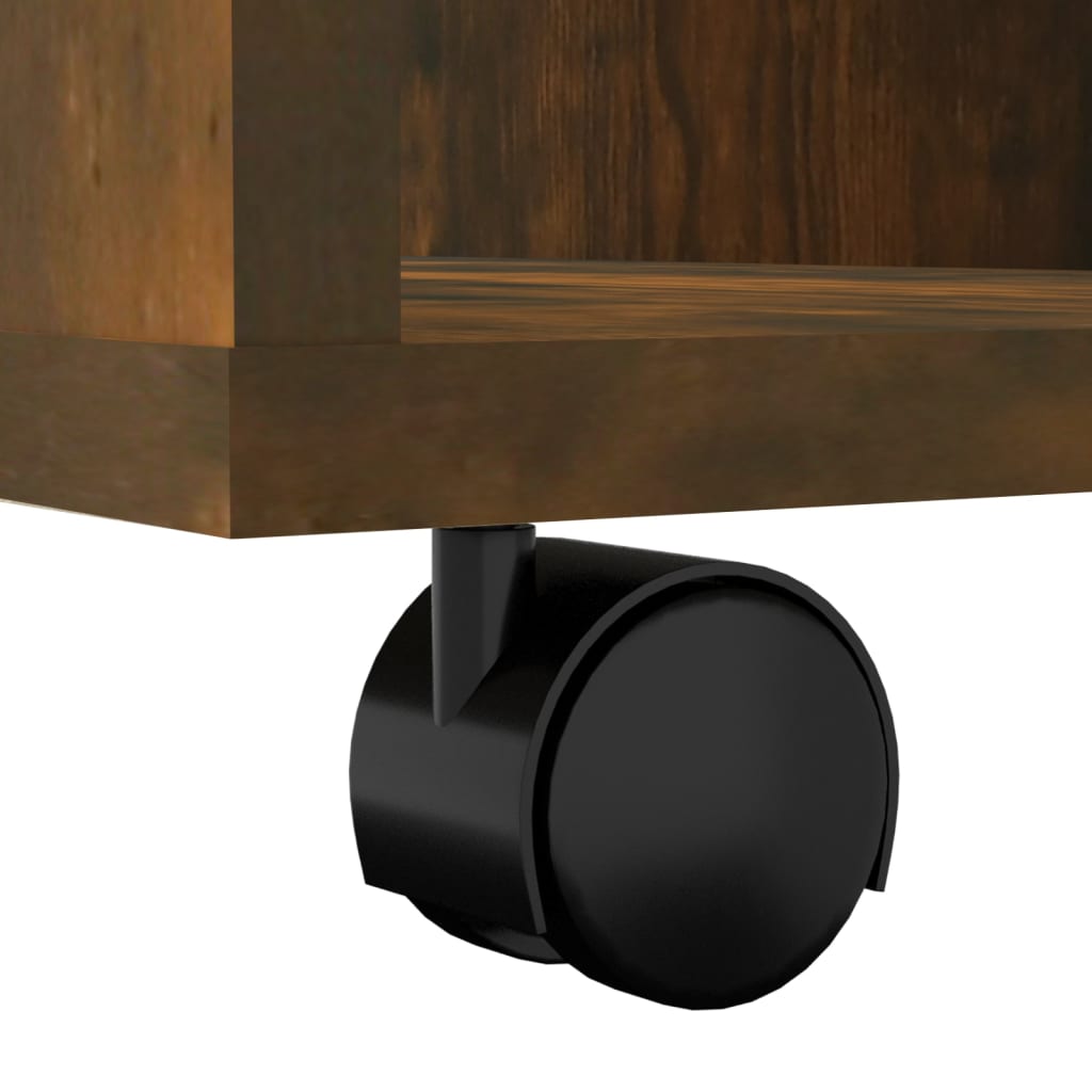 Rolling Cabinet Smoked Oak 60x35x75 cm Engineered Wood