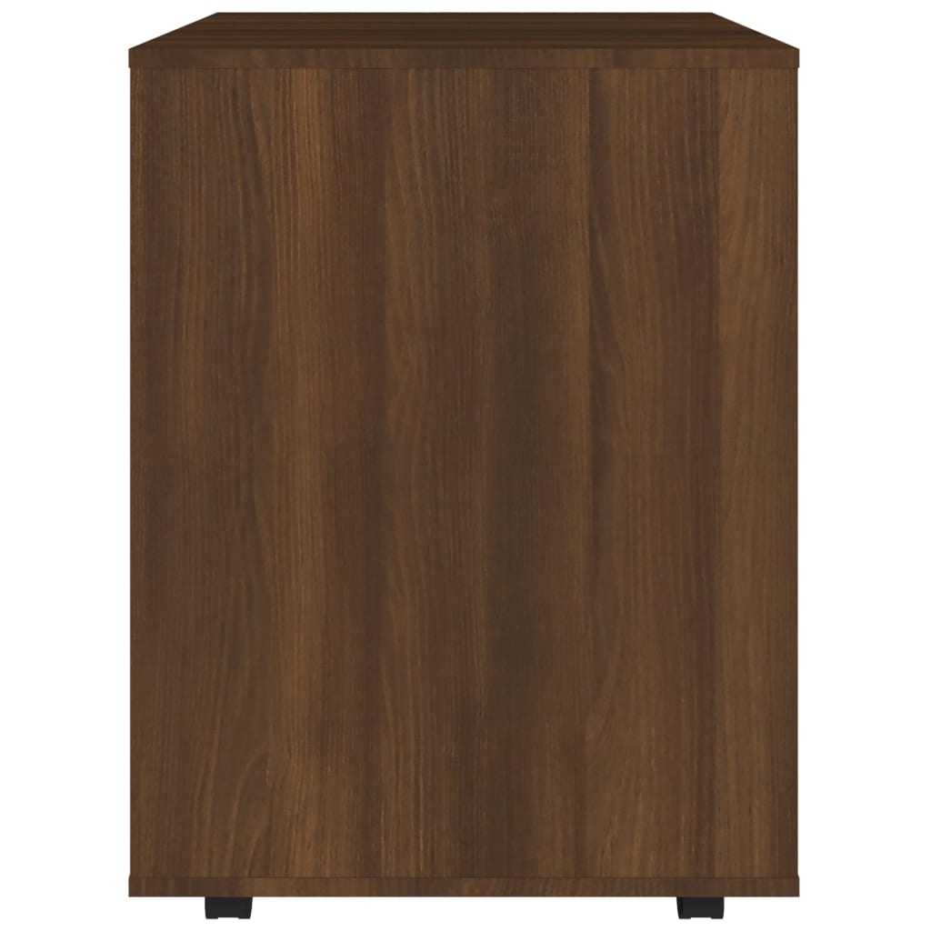 Rolling Cabinet Brown Oak 60x53x72 cm Engineered Wood