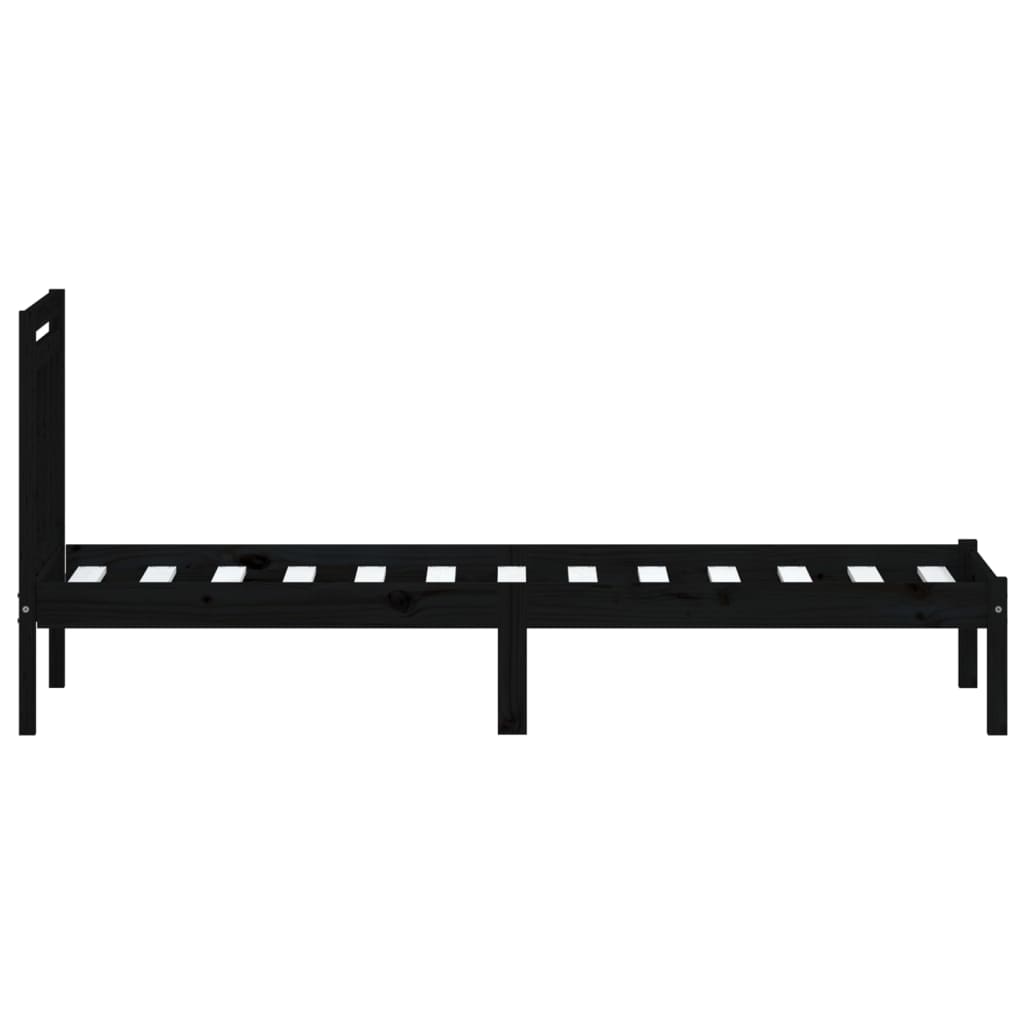 Bed Frame without Mattress Black Small Single Solid Wood