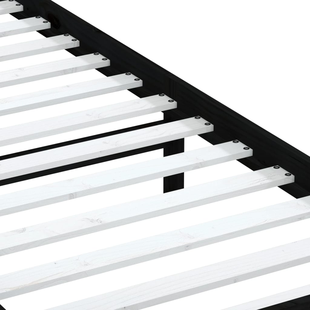 Bed Frame without Mattress Black Small Single Solid Wood