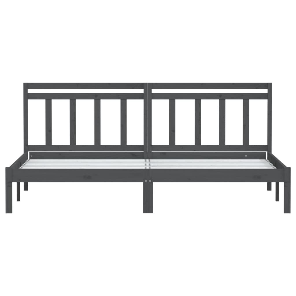 3100611 vidaXL Bed Frame without Mattress Grey Solid Wood 200x200 cm (810039+814116)
