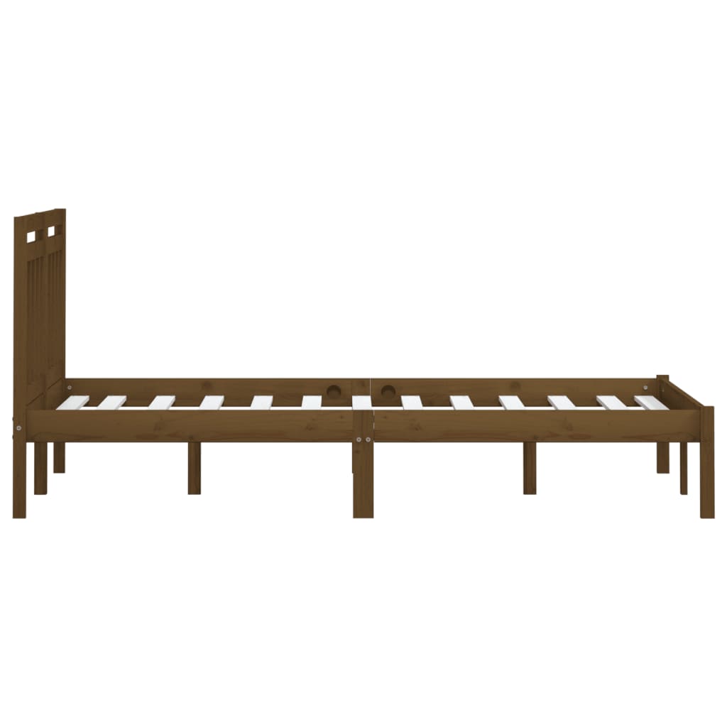 3100612 vidaXL Bed Frame without Mattress Honey Brown Solid Wood 200x200 cm (810040+814117)