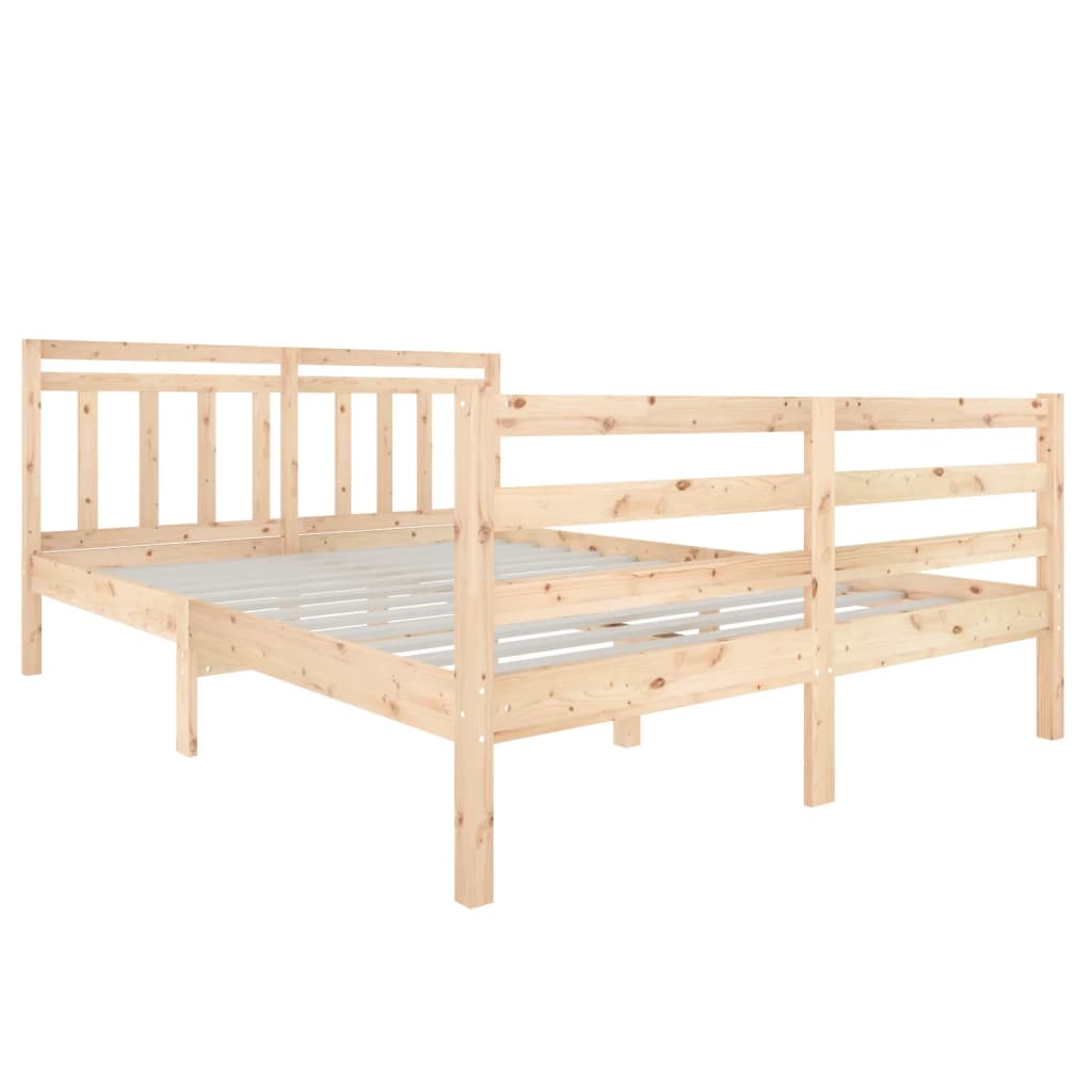 Bed Frame without Mattress Double Solid Wood