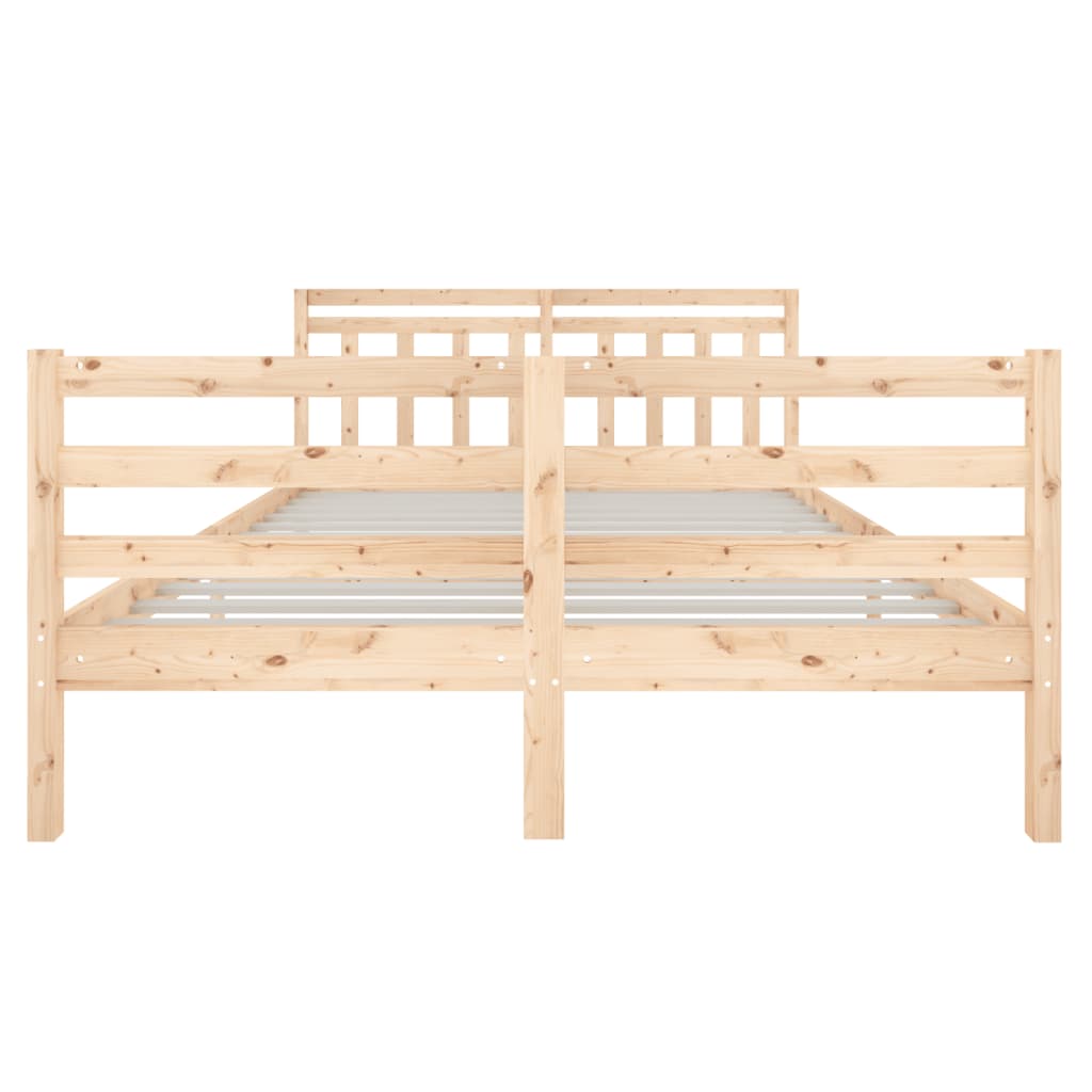 Bed Frame without Mattress Double Solid Wood