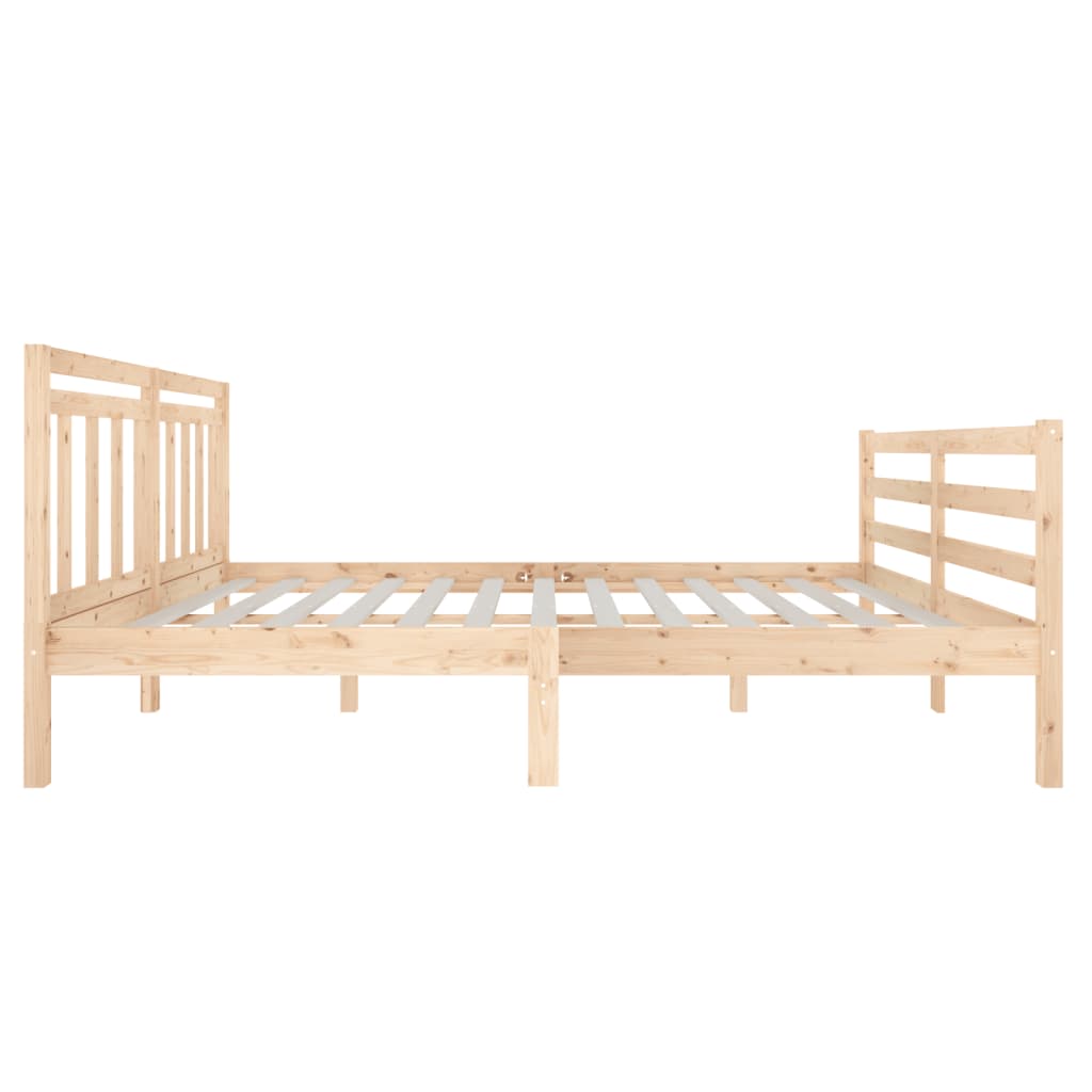 Bed Frame without Mattress Double Solid Wood