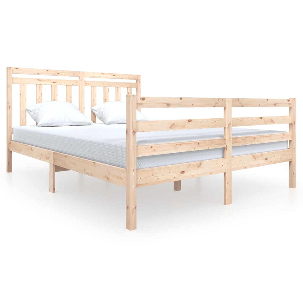 Bed Frame without Mattress King Size Solid Wood