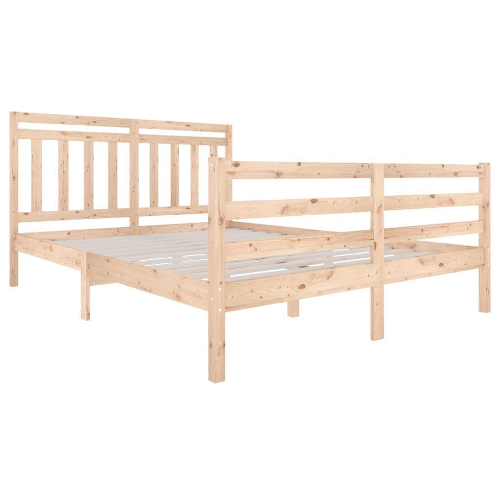 Bed Frame without Mattress King Size Solid Wood