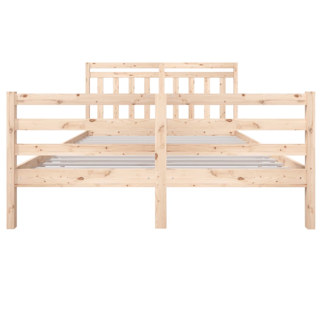 Bed Frame without Mattress King Size Solid Wood