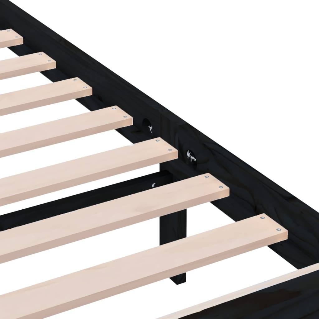 Bed Frame without Mattress Black Small Single Solid Wood