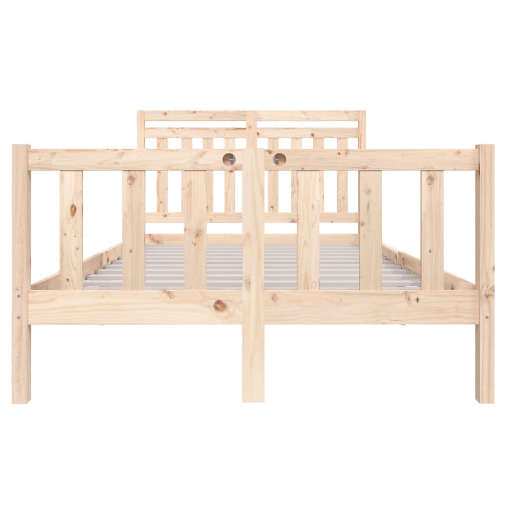 Bed Frame without Mattress Double Solid Wood