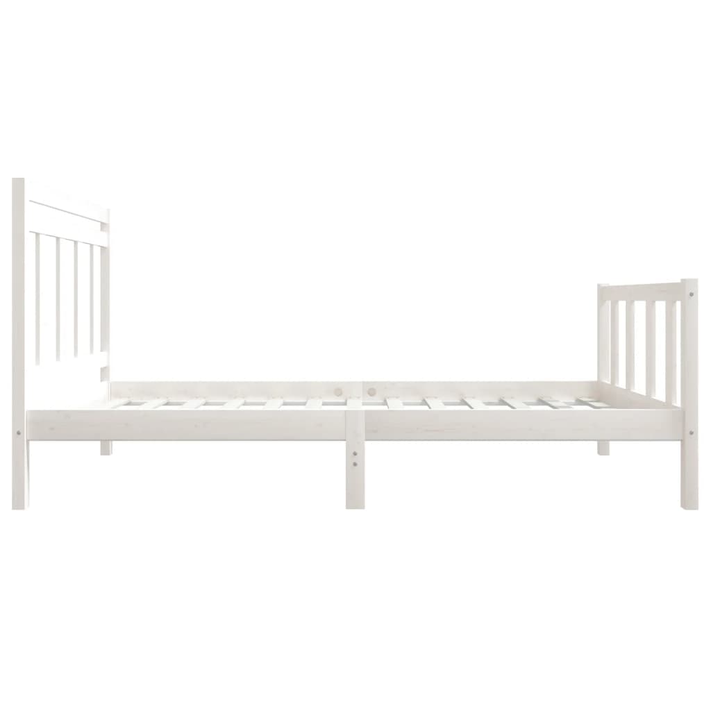 3100705 vidaXL Bed Frame without Mattress White Solid Wood 90x200 cm (810068+814075)