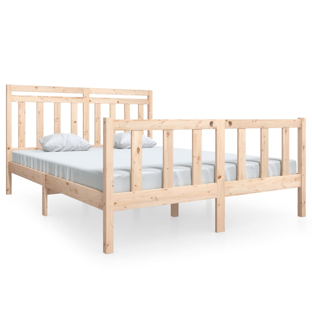 Bed Frame without Mattress King Size Solid Wood