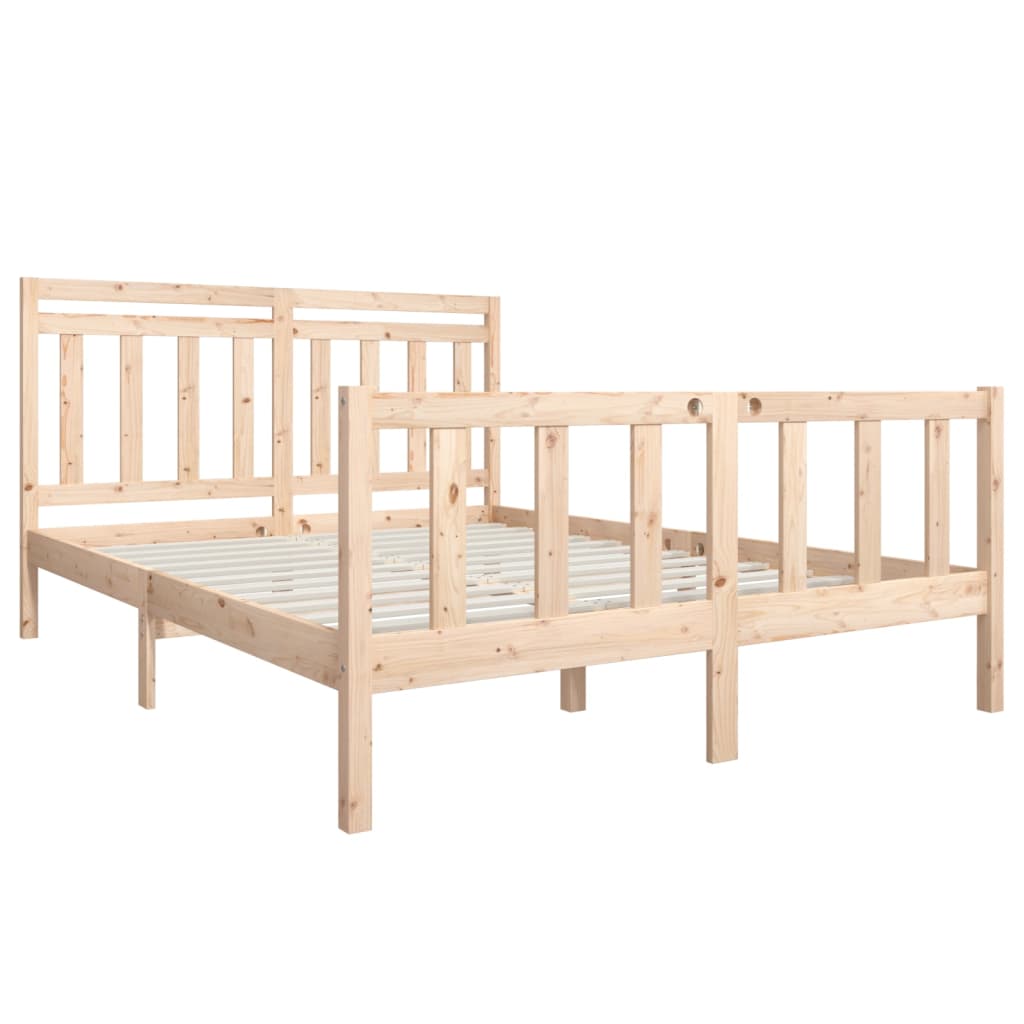 Bed Frame without Mattress King Size Solid Wood