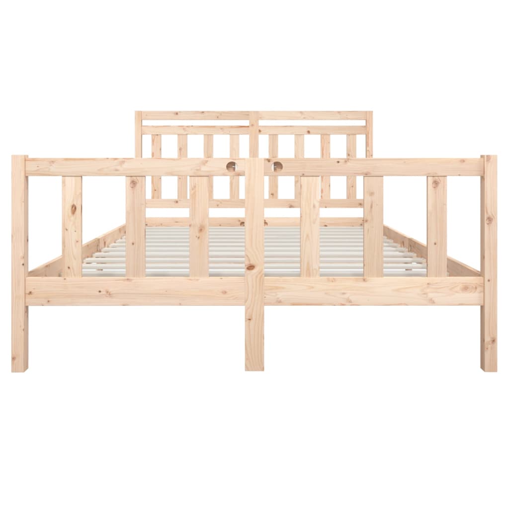 Bed Frame without Mattress King Size Solid Wood