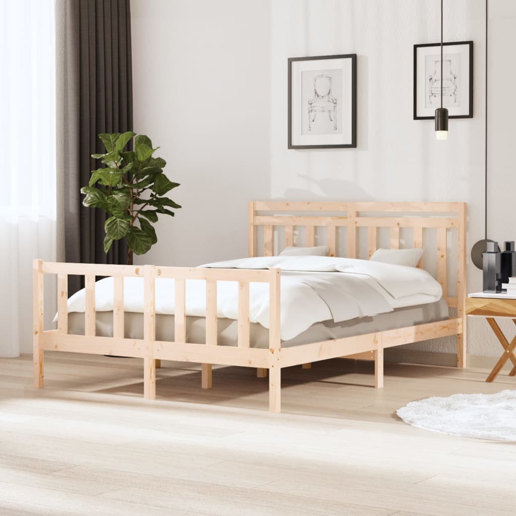 Bed Frame without Mattress King Size Solid Wood