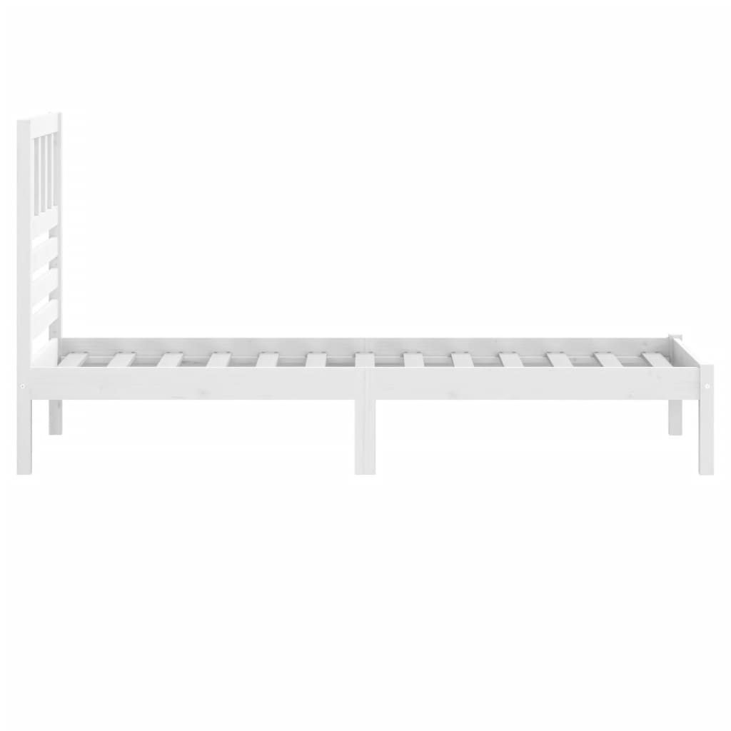 Bed Frame without Mattress White 75x190 cm Small Single  Solid Wood Pine