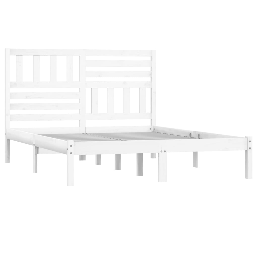 Bed Frame without Mattress White 120x190 cm Small Double  Solid Wood Pine