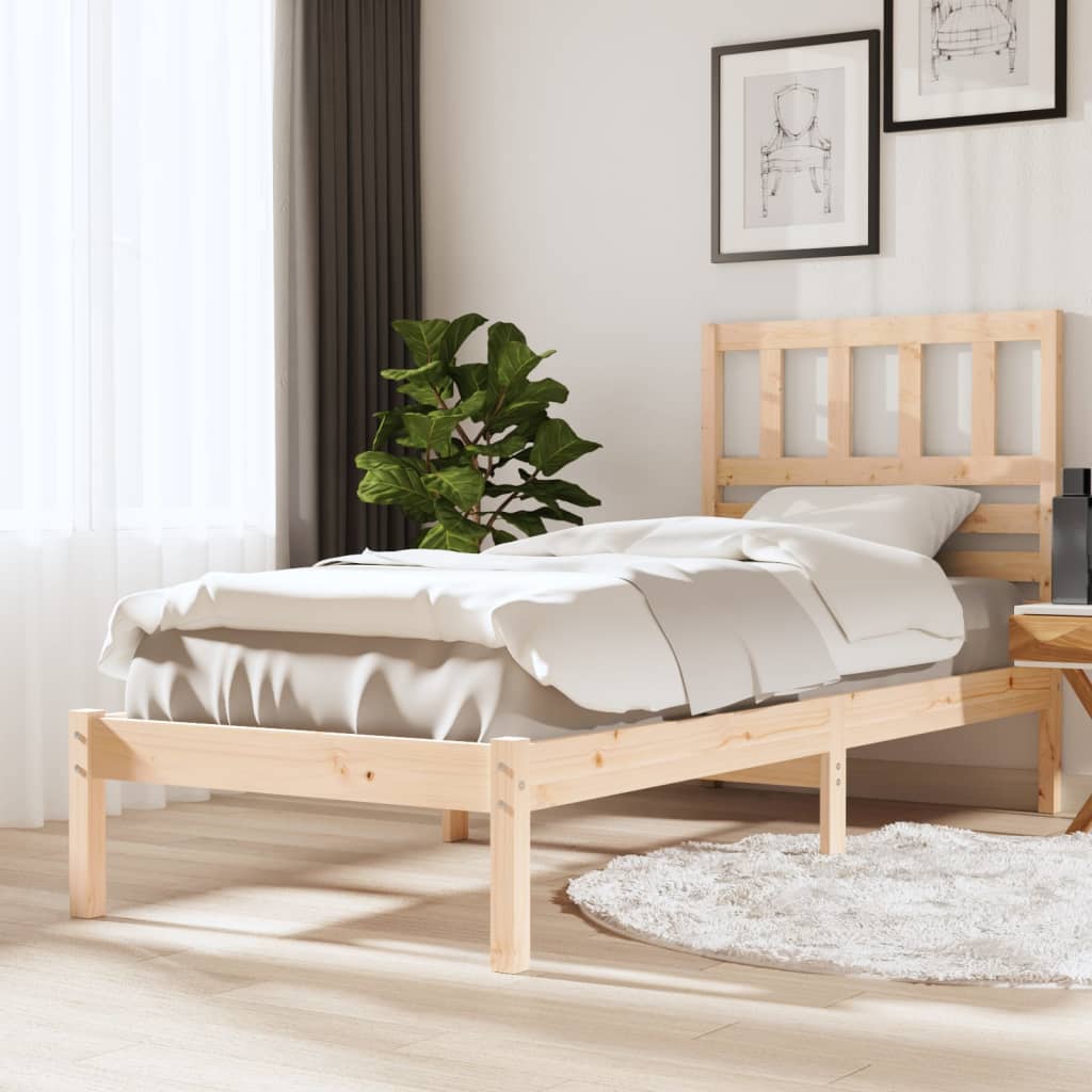 Bed Frame without Mattress Solid Wood Pine 90x200 cm