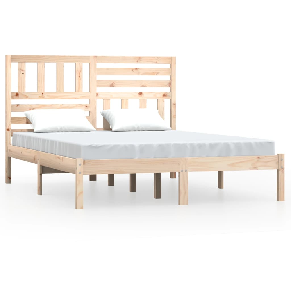 Bed Frame without Mattress Solid Wood Pine 140x200 cm