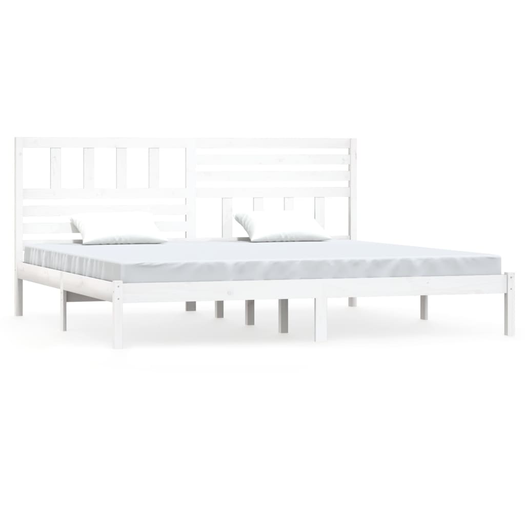 Bed Frame without Mattress White 180x200 cm Super King  Solid Wood Pine