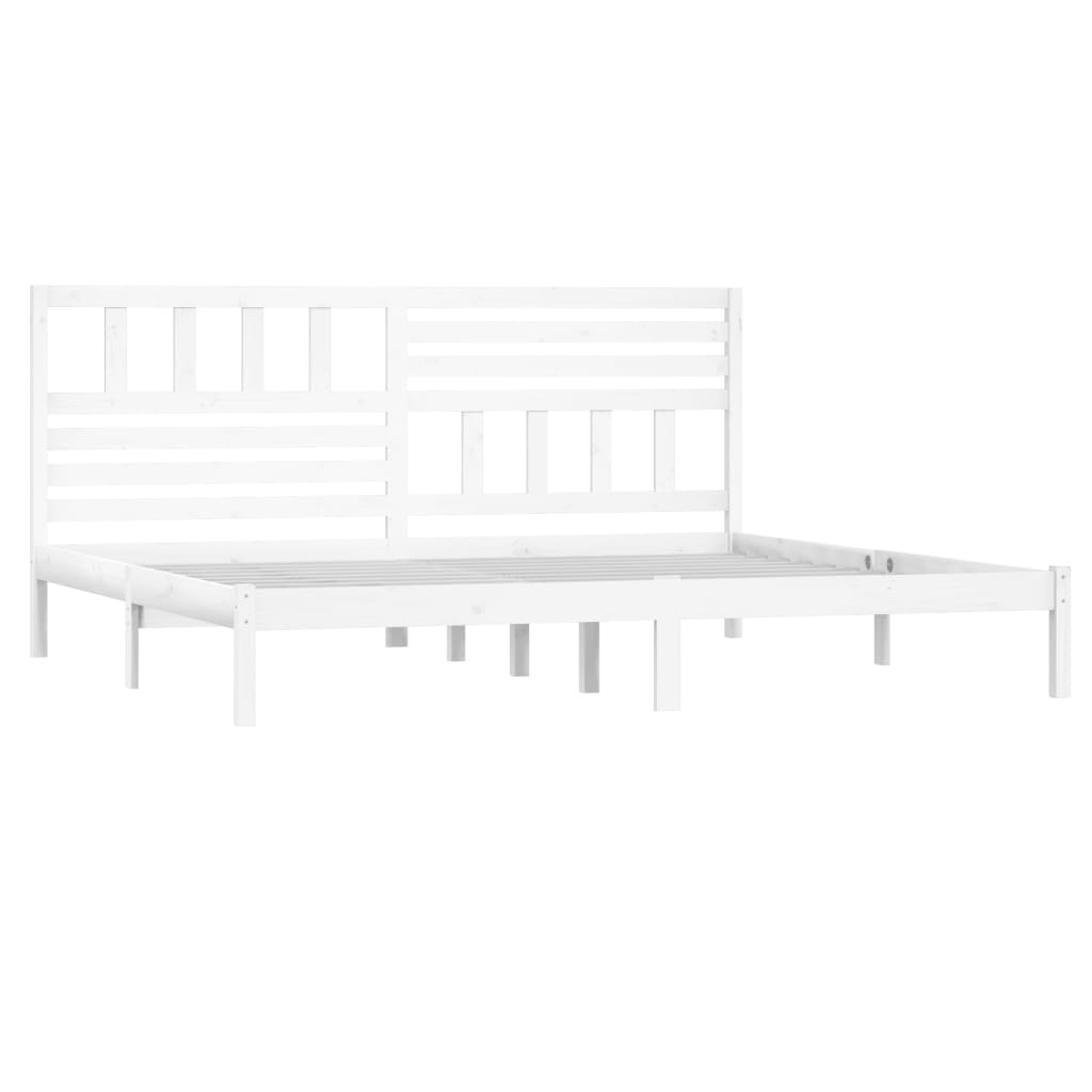 Bed Frame without Mattress White 180x200 cm Super King  Solid Wood Pine