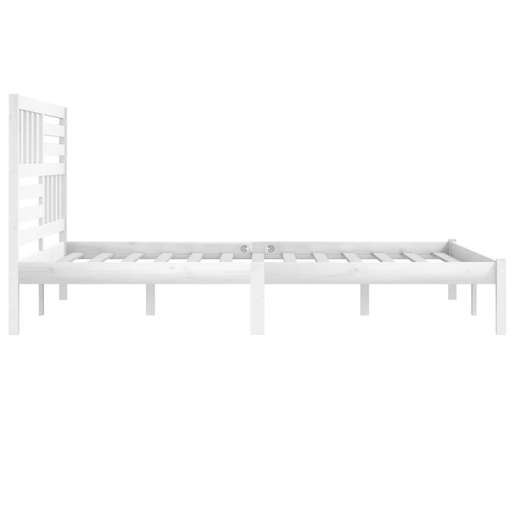 Bed Frame without Mattress White 180x200 cm Super King  Solid Wood Pine