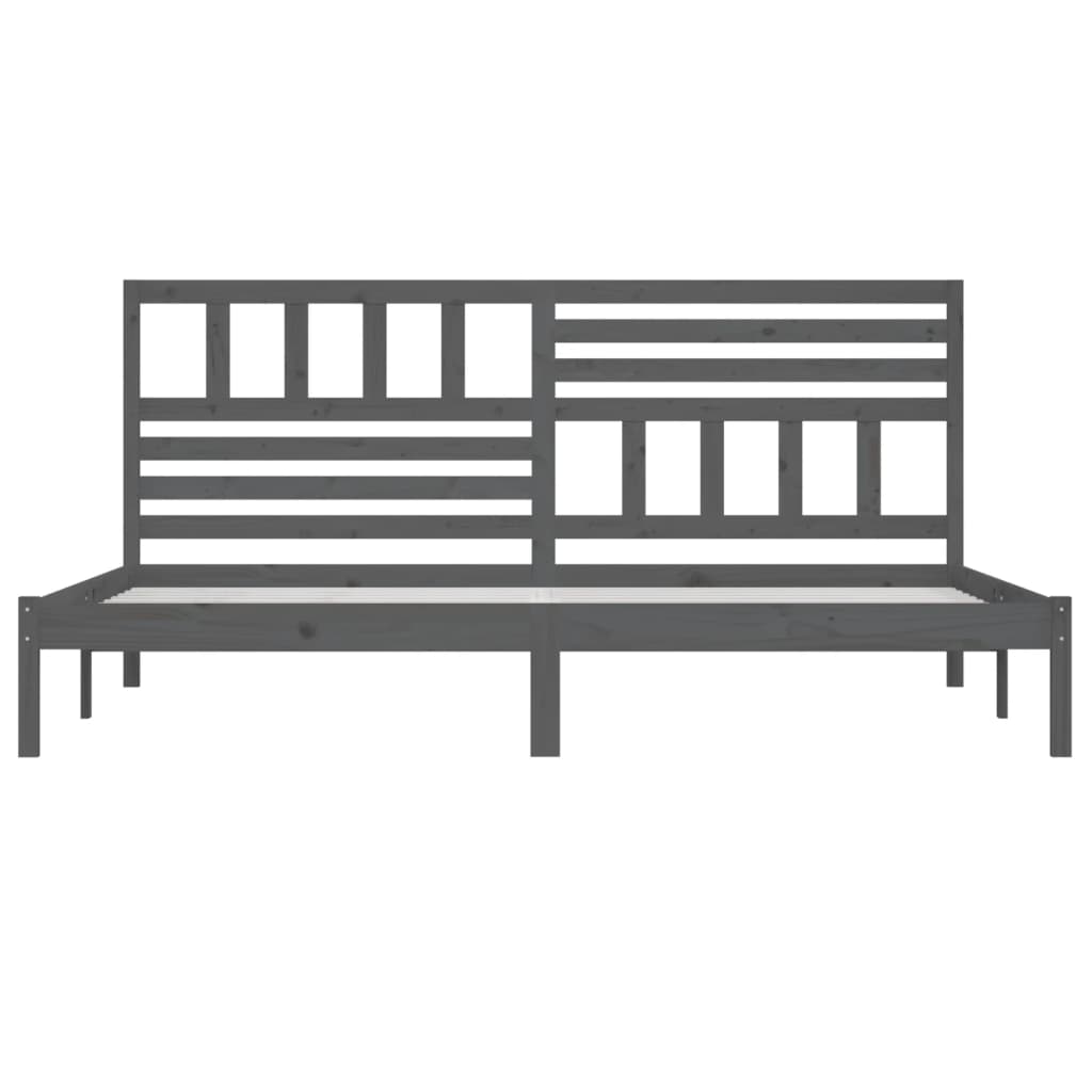 Bed Frame without Mattress Grey Solid Wood Pine 200x200 cm