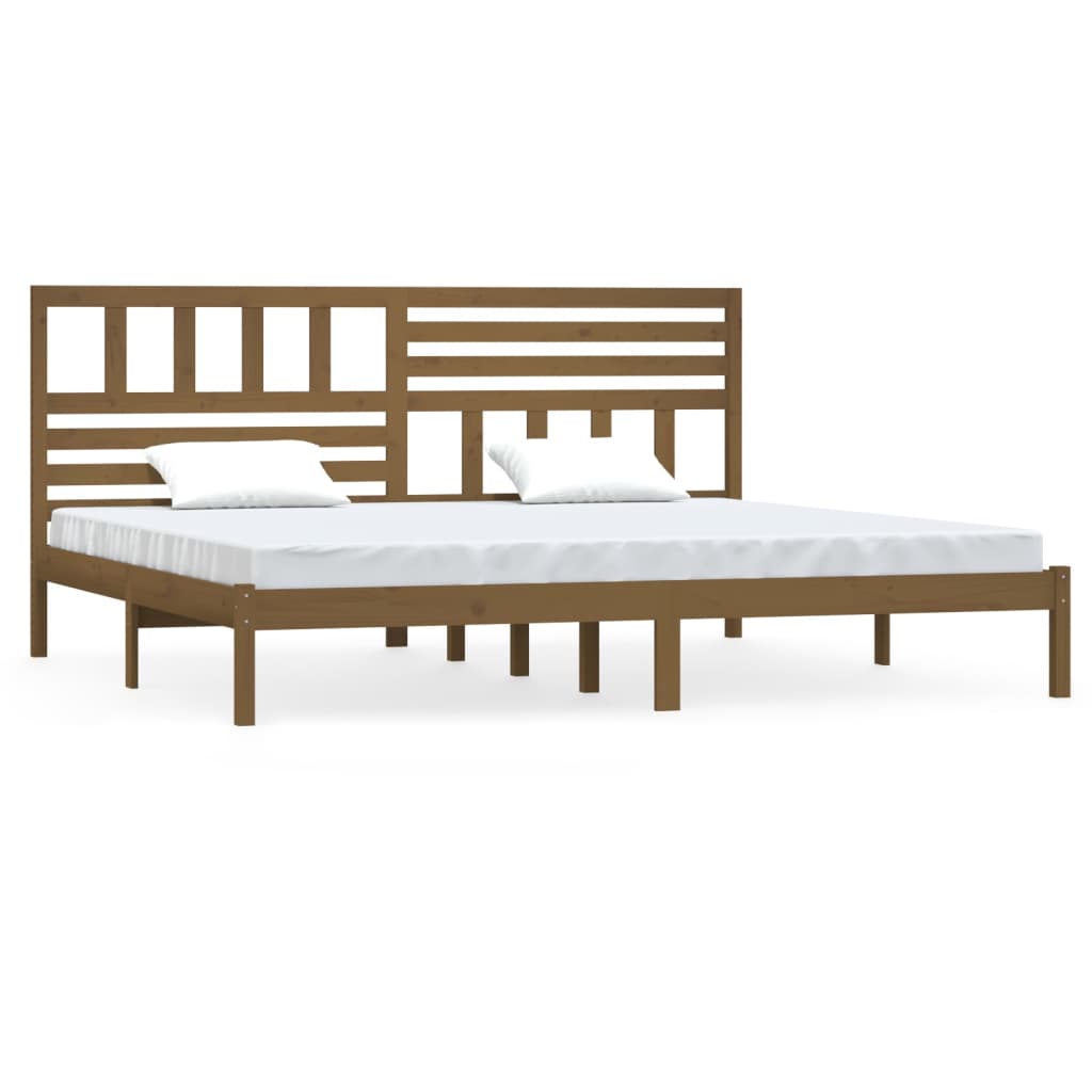 Bed Frame without Mattress Honey Brown Solid Wood Pine 200x200 cm