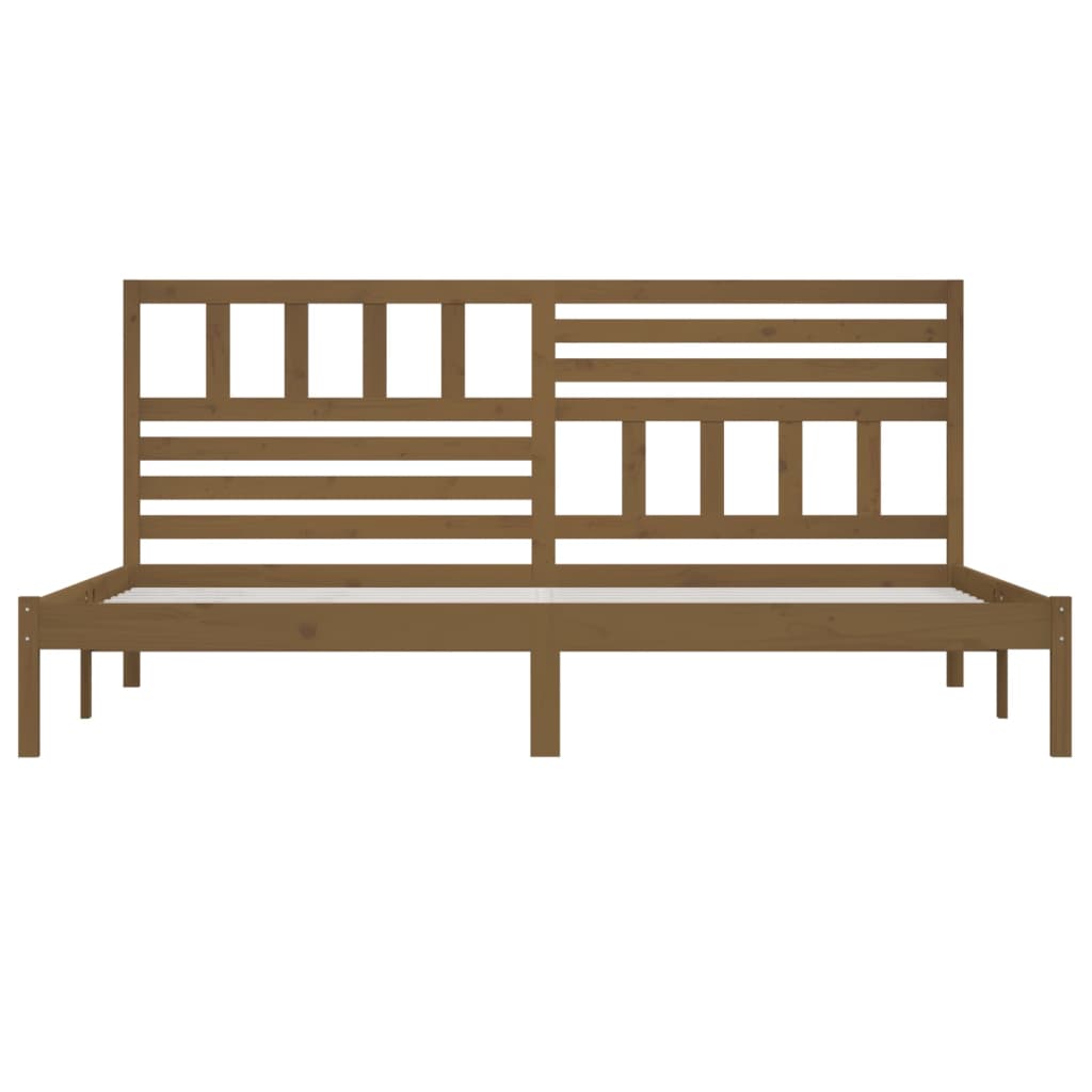 Bed Frame without Mattress Honey Brown Solid Wood Pine 200x200 cm