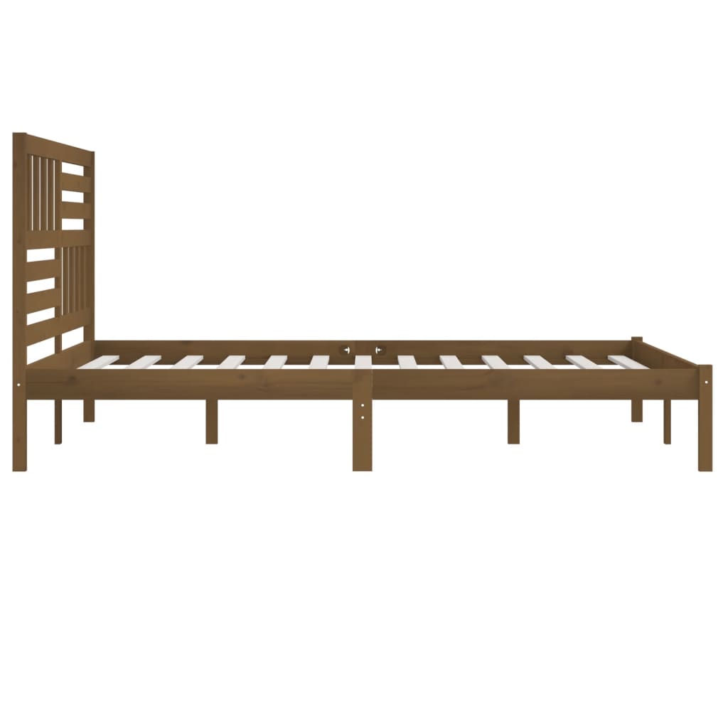 Bed Frame without Mattress Honey Brown Solid Wood Pine 200x200 cm