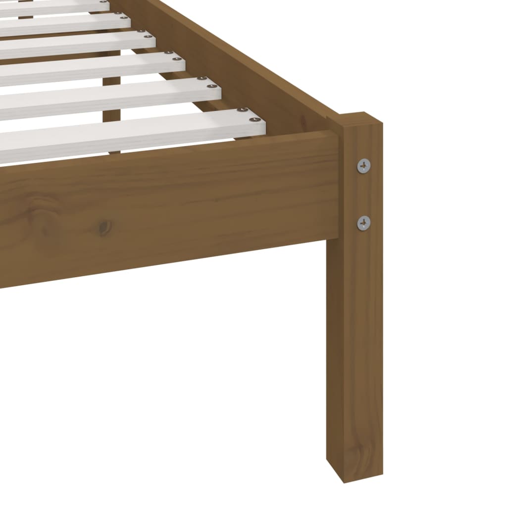 Bed Frame without Mattress Honey Brown Solid Wood Pine 200x200 cm