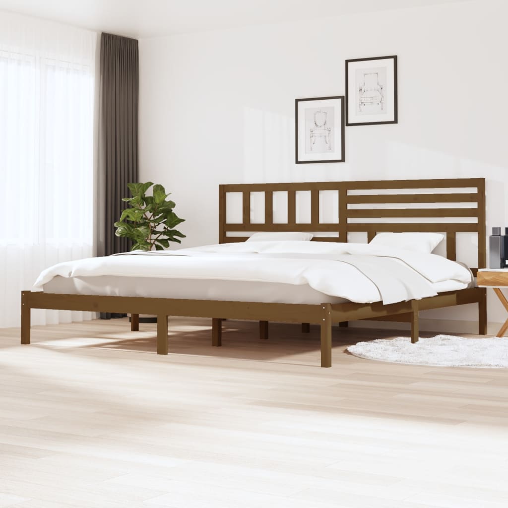 Bed Frame without Mattress Honey Brown Solid Wood Pine 200x200 cm