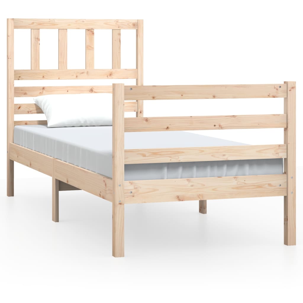 Bed Frame without Mattress 75x190 cm Small Single Small Single Solid Wood