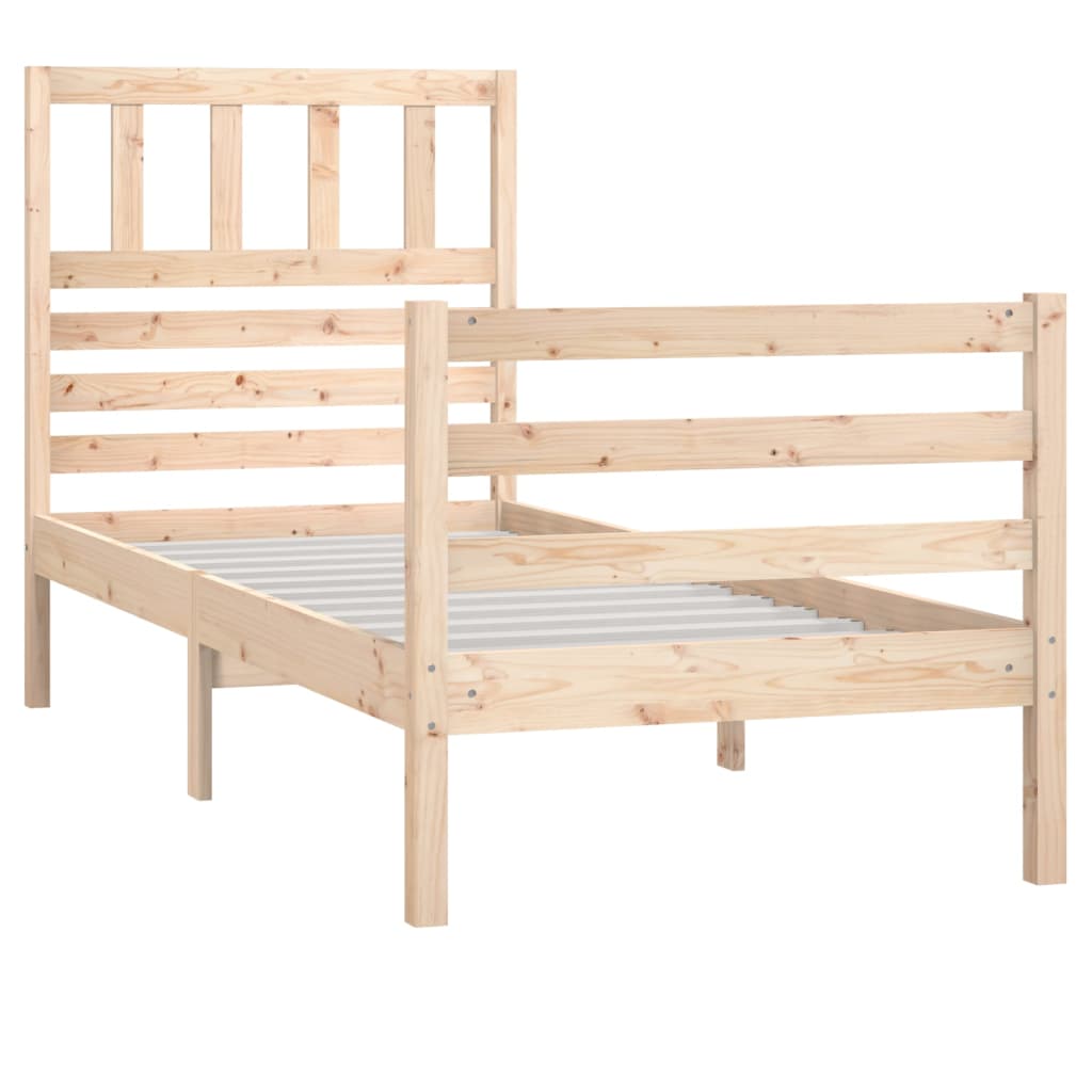 Bed Frame without Mattress 75x190 cm Small Single Small Single Solid Wood