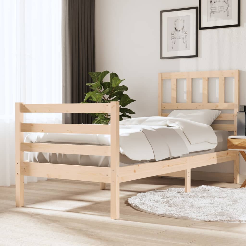 Bed Frame without Mattress 75x190 cm Small Single Small Single Solid Wood