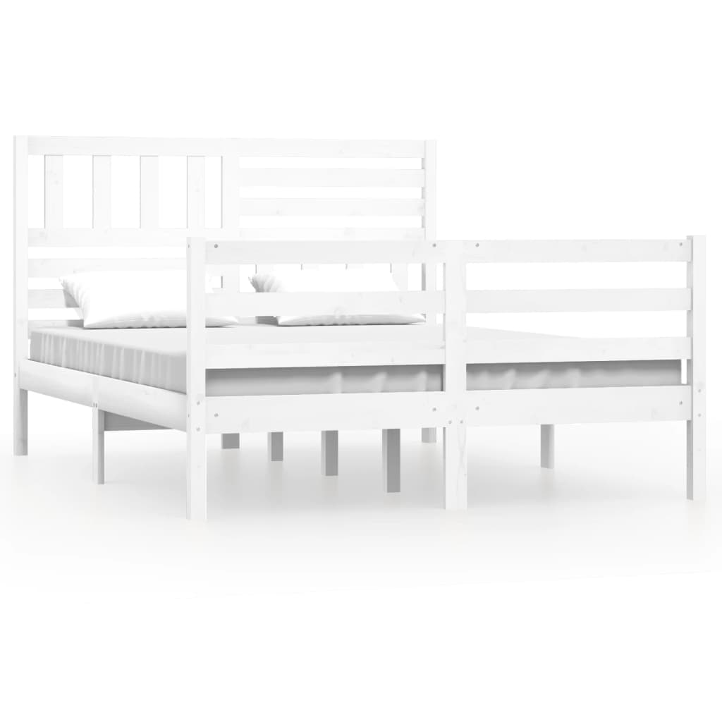 Bed Frame without Mattress White 120x190 cm Small Double  Solid Wood