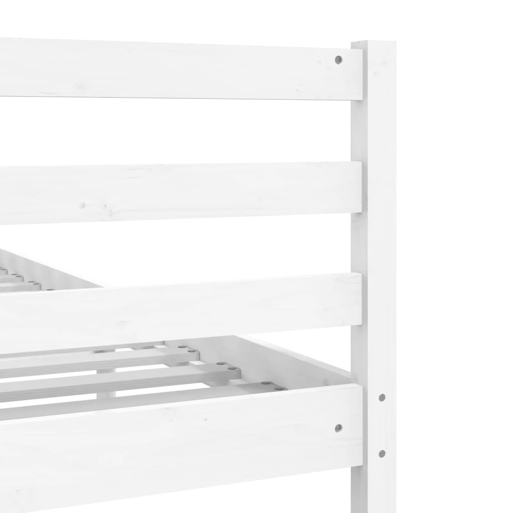 Bed Frame without Mattress White 150x200 cm King Size King Size Solid Wood