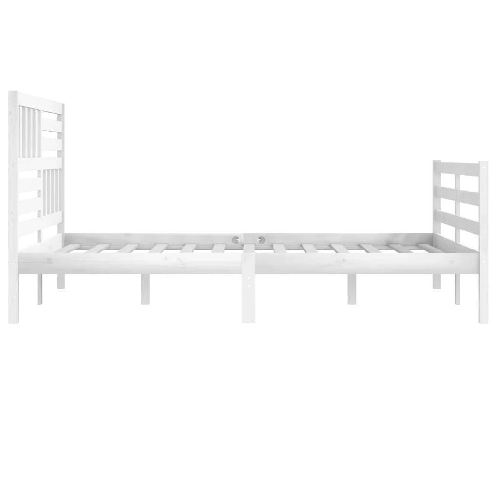Bed Frame without Mattress White 180x200 cm Super King  Solid Wood