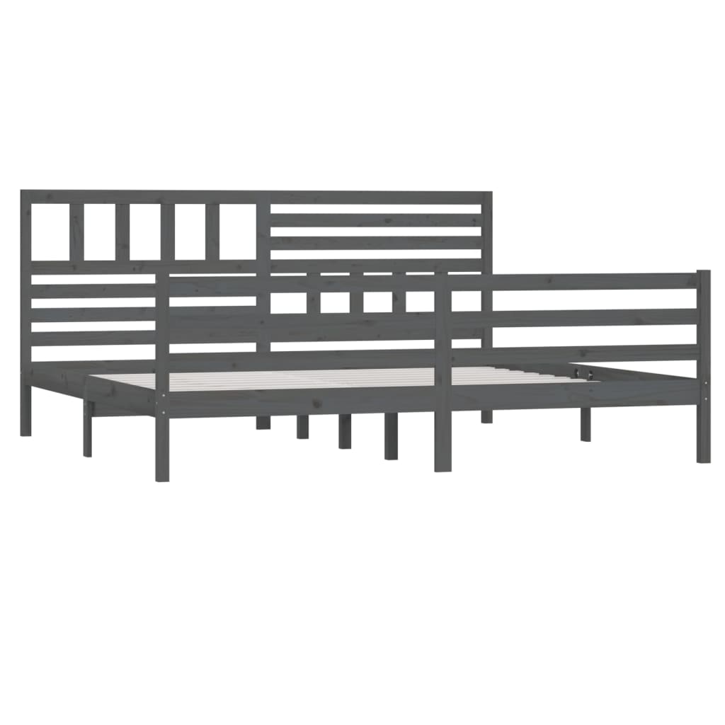 Bed Frame without Mattress Grey Solid Wood 200x200 cm