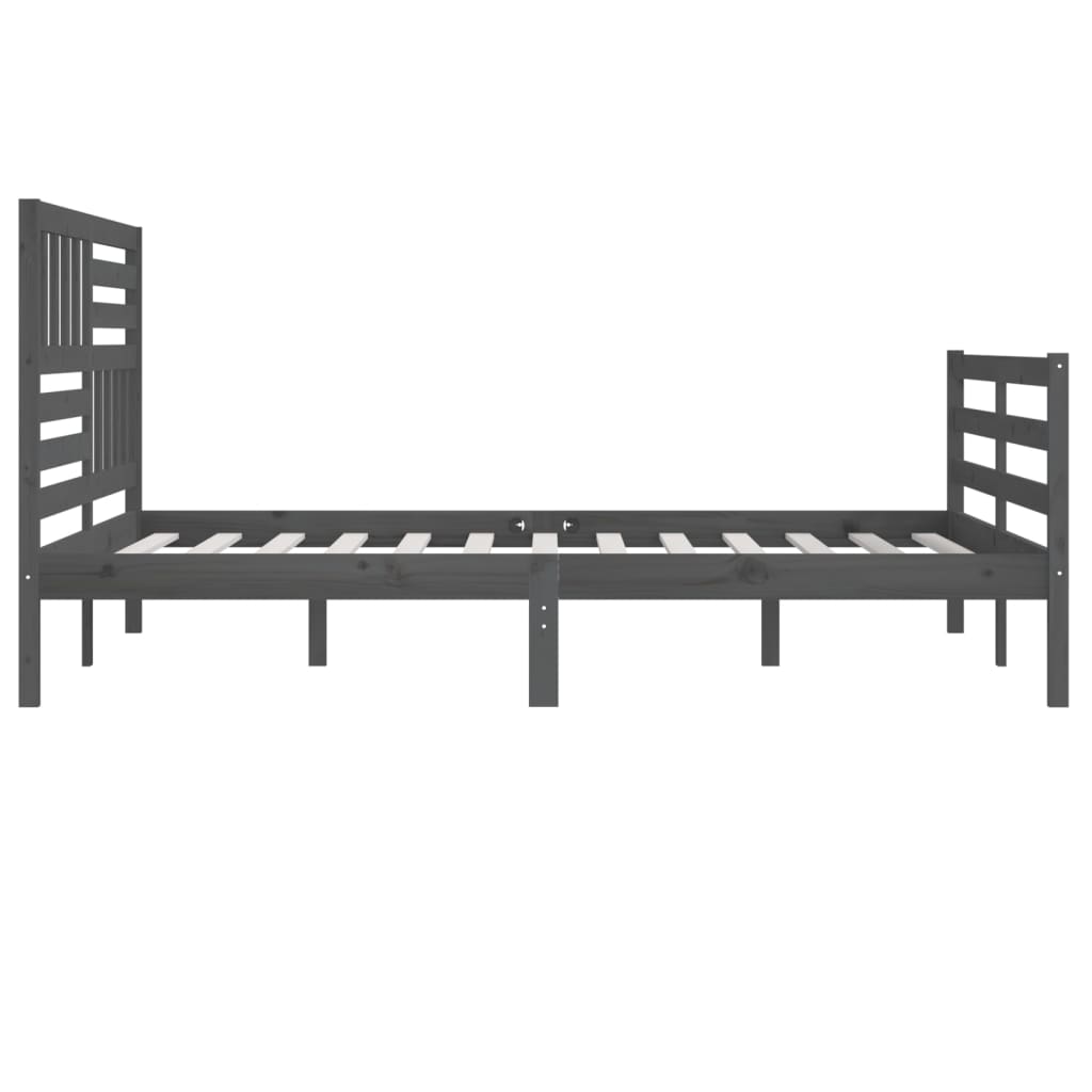 Bed Frame without Mattress Grey Solid Wood 200x200 cm