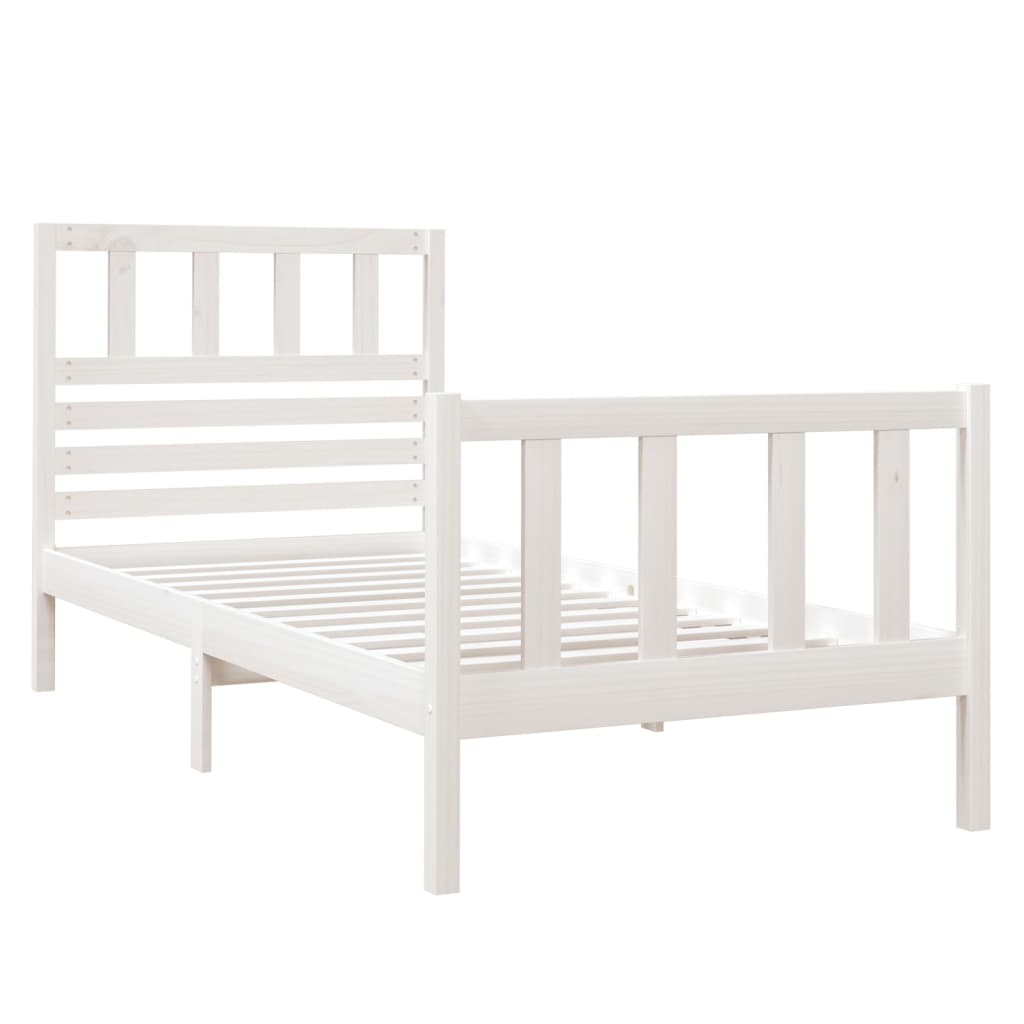 Bed Frame without Mattress White Small Single Solid Wood